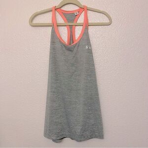Adidas Racer back gray peach pink trim,  tank top loose fit climalite-size L